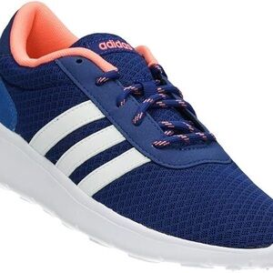 Adidas Women’s Lite Racer Blue and Coral Athletic Shoes Size 8